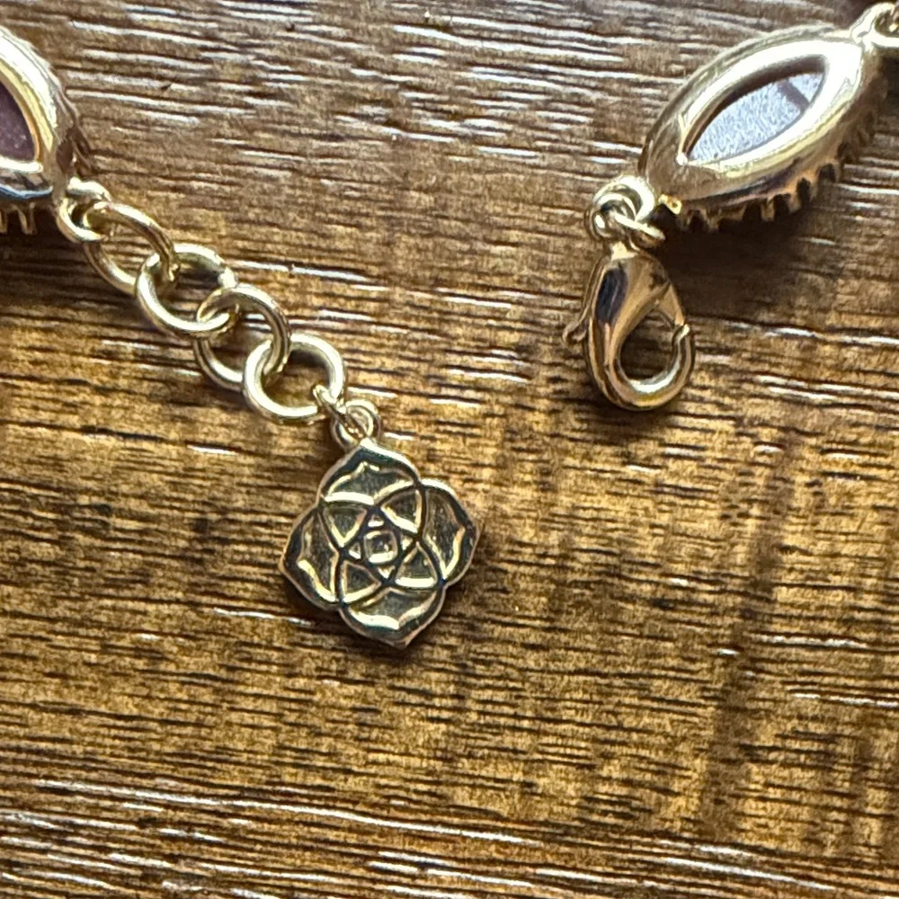 Kendra Scott Gold Bracelet with Maroon Stones - Picture 4 of 6